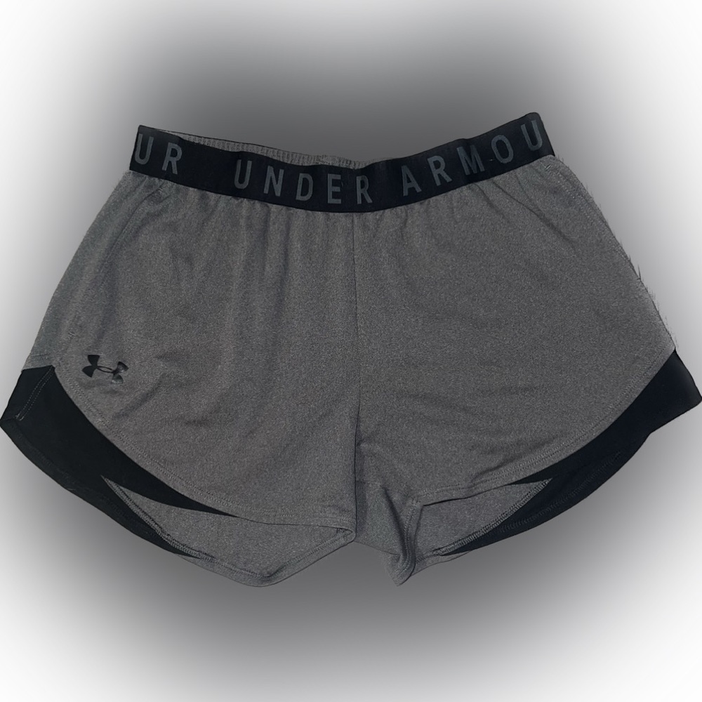 dark gray and black under armour shorts size MEDIUM